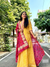 Rasika Yellow Bandhej Kota Doria Gota Patti Skirt Set