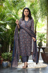 Ishin Ajrak Blue Suit sets