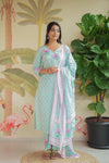 Tamira Aqua Floral Printed Salwar Suit