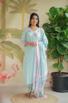 Tamira Aqua Floral Printed Salwar Suit