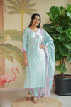 Tamira Aqua Floral Printed Salwar Suit