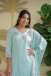 Tamira Aqua Floral Printed Salwar Suit