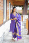 Vaibhavi Royal Purple Silk Kurta Set