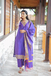 Vaibhavi Royal Purple Silk Kurta Set