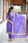 Vaibhavi Royal Purple Silk Kurta Set