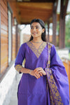 Vaibhavi Royal Purple Silk Kurta Set