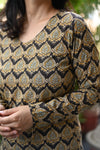 Vaidehi Golden Lattice Kurta Set