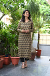 Vaidehi Golden Lattice Kurta Set