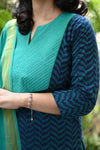 Folk Teal Tranquility Handloom Suits Set