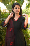 Anika Black Handloom Set Chanderi Dupatta