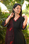 Anika Black Handloom Set Chanderi Dupatta