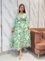 Naysha Green Floral Print Cotton Gown