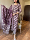 Saanchi Purple Printed Ethnic Suit