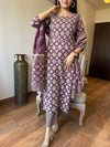 Saanchi Purple Printed Ethnic Suit