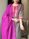 Ekanta Magenta Grace Kurta Set